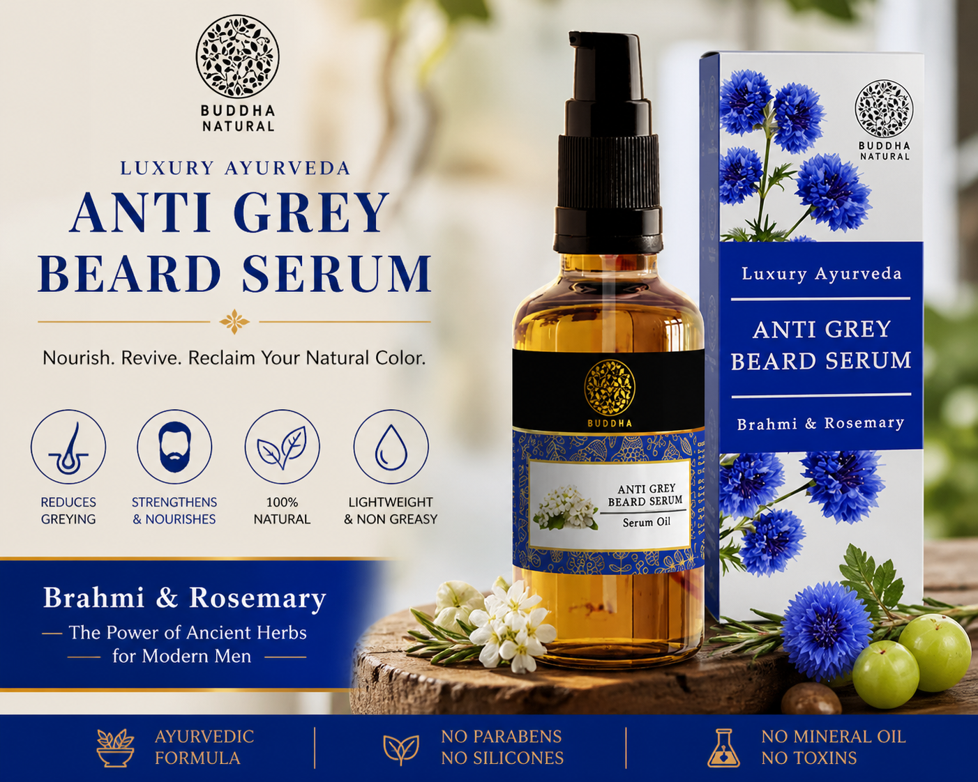 Natural Anti Grey Beard Serum Oil ( Pack Of 1 )